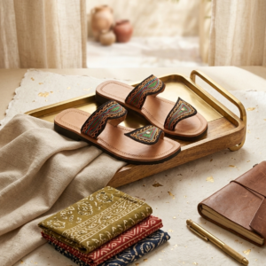Paharika Gulnaar Embroidered Flats
